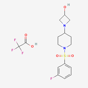 1-[1-(3-Fluorophenyl)sulfonylpiperidin-4-yl]azetidin-3-ol;2,2,2-trifluoroacetic acid