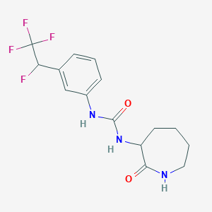 molecular formula C15H17F4N3O2 B7406465 1-(2-Oxoazepan-3-yl)-3-[3-(1,2,2,2-tetrafluoroethyl)phenyl]urea 