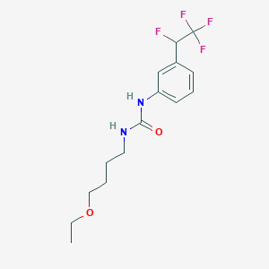 molecular formula C15H20F4N2O2 B7406476 1-(4-Ethoxybutyl)-3-[3-(1,2,2,2-tetrafluoroethyl)phenyl]urea 