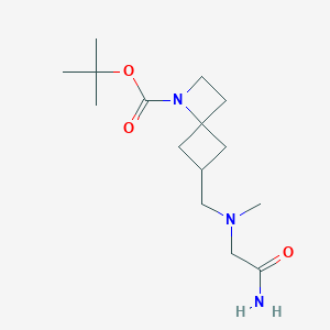 molecular formula C15H27N3O3 B7406508 Tert-butyl 6-[[(2-amino-2-oxoethyl)-methylamino]methyl]-1-azaspiro[3.3]heptane-1-carboxylate 