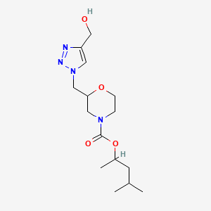 molecular formula C15H26N4O4 B7406533 4-Methylpentan-2-yl 2-[[4-(hydroxymethyl)triazol-1-yl]methyl]morpholine-4-carboxylate 