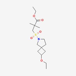 molecular formula C16H29NO5S B7406564 Ethyl 3-[(2-ethoxy-6-azaspiro[3.4]octan-6-yl)sulfonyl]-2,2-dimethylpropanoate 