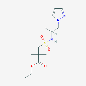 Ethyl 2,2-dimethyl-3-(1-pyrazol-1-ylpropan-2-ylsulfamoyl)propanoate