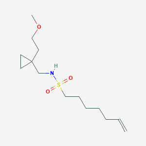 N-[[1-(2-methoxyethyl)cyclopropyl]methyl]hept-6-ene-1-sulfonamide