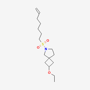 molecular formula C16H29NO3S B7406597 2-Ethoxy-6-hept-6-enylsulfonyl-6-azaspiro[3.4]octane 