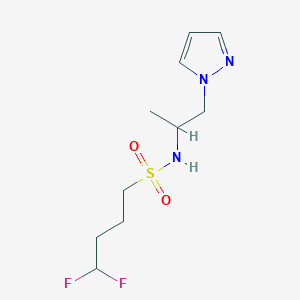 molecular formula C10H17F2N3O2S B7406605 4,4-difluoro-N-(1-pyrazol-1-ylpropan-2-yl)butane-1-sulfonamide 