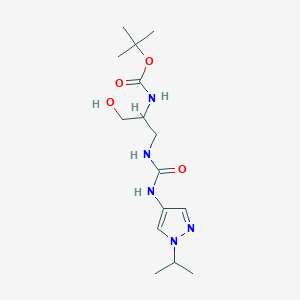 tert-butyl N-[1-hydroxy-3-[(1-propan-2-ylpyrazol-4-yl)carbamoylamino]propan-2-yl]carbamate