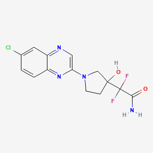 2-[1-(6-Chloroquinoxalin-2-yl)-3-hydroxypyrrolidin-3-yl]-2,2-difluoroacetamide