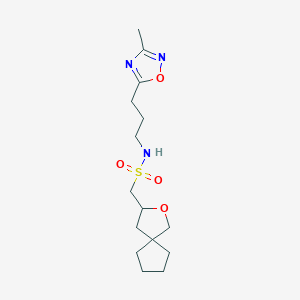 N-[3-(3-methyl-1,2,4-oxadiazol-5-yl)propyl]-1-(2-oxaspiro[4.4]nonan-3-yl)methanesulfonamide