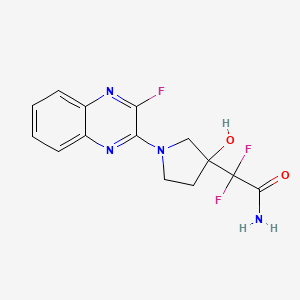 2,2-Difluoro-2-[1-(3-fluoroquinoxalin-2-yl)-3-hydroxypyrrolidin-3-yl]acetamide