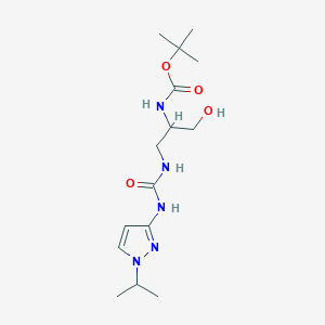 tert-butyl N-[1-hydroxy-3-[(1-propan-2-ylpyrazol-3-yl)carbamoylamino]propan-2-yl]carbamate