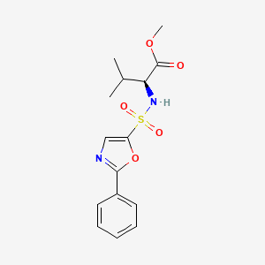 molecular formula C15H18N2O5S B7406699 methyl (2S)-3-methyl-2-[(2-phenyl-1,3-oxazol-5-yl)sulfonylamino]butanoate 