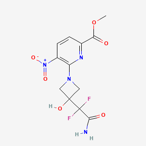 Methyl 6-[3-(2-amino-1,1-difluoro-2-oxoethyl)-3-hydroxyazetidin-1-yl]-5-nitropyridine-2-carboxylate