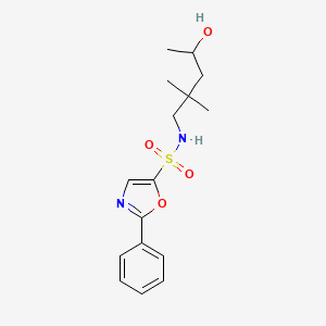 molecular formula C16H22N2O4S B7406712 N-(4-hydroxy-2,2-dimethylpentyl)-2-phenyl-1,3-oxazole-5-sulfonamide 