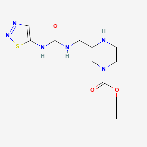 molecular formula C13H22N6O3S B7406727 Tert-butyl 3-[(thiadiazol-5-ylcarbamoylamino)methyl]piperazine-1-carboxylate 