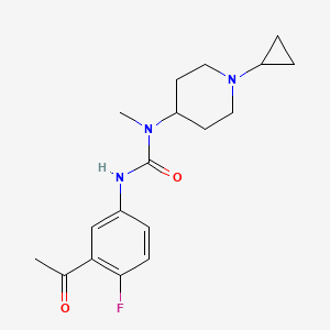 molecular formula C18H24FN3O2 B7406746 3-(3-Acetyl-4-fluorophenyl)-1-(1-cyclopropylpiperidin-4-yl)-1-methylurea 