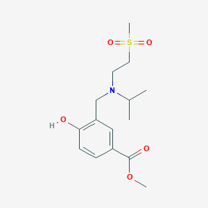 molecular formula C15H23NO5S B7406759 Methyl 4-hydroxy-3-[[2-methylsulfonylethyl(propan-2-yl)amino]methyl]benzoate 