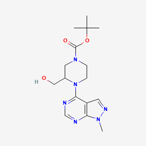 Tert-butyl 3-(hydroxymethyl)-4-(1-methylpyrazolo[3,4-d]pyrimidin-4-yl)piperazine-1-carboxylate