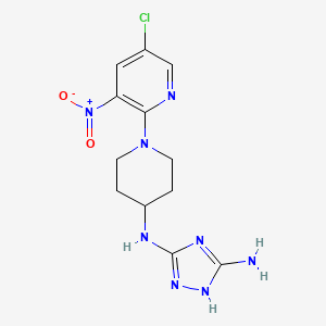 3-N-[1-(5-chloro-3-nitropyridin-2-yl)piperidin-4-yl]-1H-1,2,4-triazole-3,5-diamine