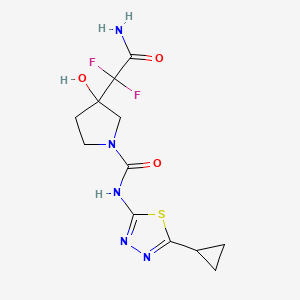 3-(2-amino-1,1-difluoro-2-oxoethyl)-N-(5-cyclopropyl-1,3,4-thiadiazol-2-yl)-3-hydroxypyrrolidine-1-carboxamide