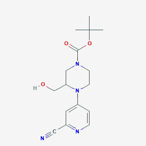 Tert-butyl 4-(2-cyanopyridin-4-yl)-3-(hydroxymethyl)piperazine-1-carboxylate