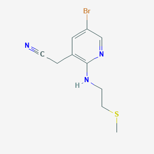 2-[5-Bromo-2-(2-methylsulfanylethylamino)pyridin-3-yl]acetonitrile