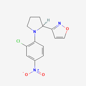 molecular formula C13H12ClN3O3 B7406873 3-[(2S)-1-(2-chloro-4-nitrophenyl)pyrrolidin-2-yl]-1,2-oxazole 