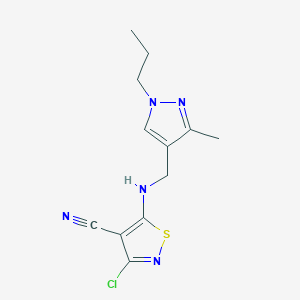 molecular formula C12H14ClN5S B7406888 3-Chloro-5-[(3-methyl-1-propylpyrazol-4-yl)methylamino]-1,2-thiazole-4-carbonitrile 