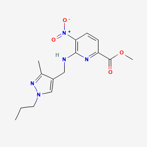 molecular formula C15H19N5O4 B7406896 Methyl 6-[(3-methyl-1-propylpyrazol-4-yl)methylamino]-5-nitropyridine-2-carboxylate 