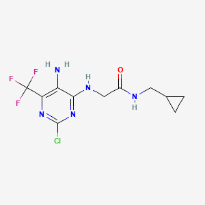 2-[[5-amino-2-chloro-6-(trifluoromethyl)pyrimidin-4-yl]amino]-N-(cyclopropylmethyl)acetamide