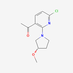 molecular formula C12H15ClN2O2 B7406920 1-[6-chloro-2-[(3S)-3-methoxypyrrolidin-1-yl]pyridin-3-yl]ethanone 