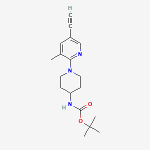 molecular formula C18H25N3O2 B7406951 tert-butyl N-[1-(5-ethynyl-3-methylpyridin-2-yl)piperidin-4-yl]carbamate 