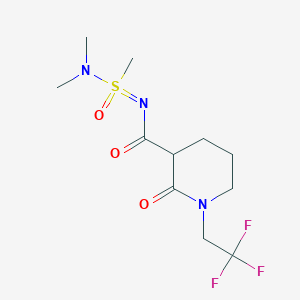 N-(dimethylamino-methyl-oxo-lambda6-sulfanylidene)-2-oxo-1-(2,2,2-trifluoroethyl)piperidine-3-carboxamide