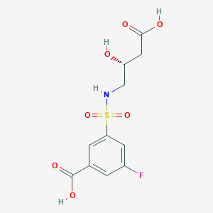 3-[[(2R)-3-carboxy-2-hydroxypropyl]sulfamoyl]-5-fluorobenzoic acid