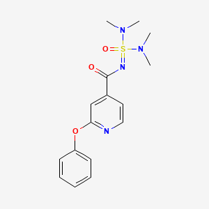 molecular formula C16H20N4O3S B7406987 N-[bis(dimethylamino)-oxo-lambda6-sulfanylidene]-2-phenoxypyridine-4-carboxamide 