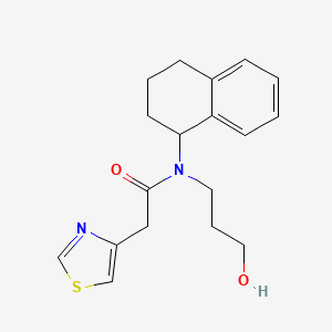 N-(3-hydroxypropyl)-N-(1,2,3,4-tetrahydronaphthalen-1-yl)-2-(1,3-thiazol-4-yl)acetamide