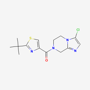 (2-tert-butyl-1,3-thiazol-4-yl)-(3-chloro-6,8-dihydro-5H-imidazo[1,2-a]pyrazin-7-yl)methanone