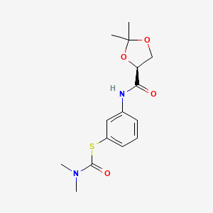 molecular formula C15H20N2O4S B7407062 S-[3-[[(4S)-2,2-dimethyl-1,3-dioxolane-4-carbonyl]amino]phenyl] N,N-dimethylcarbamothioate 