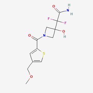 2,2-Difluoro-2-[3-hydroxy-1-[4-(methoxymethyl)thiophene-2-carbonyl]azetidin-3-yl]acetamide