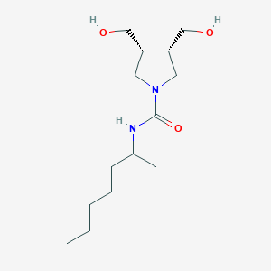 molecular formula C14H28N2O3 B7407124 (3R,4S)-N-heptan-2-yl-3,4-bis(hydroxymethyl)pyrrolidine-1-carboxamide 