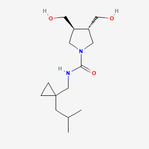 molecular formula C15H28N2O3 B7407135 (3S,4S)-3,4-bis(hydroxymethyl)-N-[[1-(2-methylpropyl)cyclopropyl]methyl]pyrrolidine-1-carboxamide 