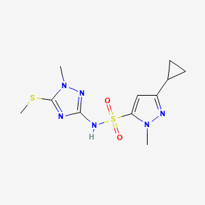 5-cyclopropyl-2-methyl-N-(1-methyl-5-methylsulfanyl-1,2,4-triazol-3-yl)pyrazole-3-sulfonamide