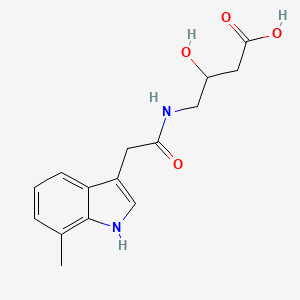 3-hydroxy-4-[[2-(7-methyl-1H-indol-3-yl)acetyl]amino]butanoic acid