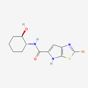 molecular formula C12H14BrN3O2S B7407178 2-bromo-N-[(1R,2R)-2-hydroxycyclohexyl]-4H-pyrrolo[3,2-d][1,3]thiazole-5-carboxamide 