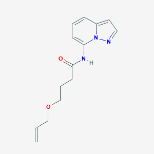 molecular formula C14H17N3O2 B7407180 4-prop-2-enoxy-N-pyrazolo[1,5-a]pyridin-7-ylbutanamide 