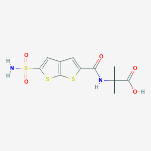 2-Methyl-2-[(5-sulfamoylthieno[2,3-b]thiophene-2-carbonyl)amino]propanoic acid