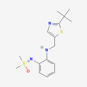 molecular formula C16H23N3OS2 B7407223 N-[(2-tert-butyl-1,3-thiazol-5-yl)methyl]-2-[[dimethyl(oxo)-lambda6-sulfanylidene]amino]aniline 