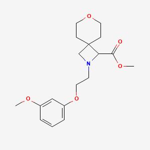 molecular formula C18H25NO5 B7407256 Methyl 2-[2-(3-methoxyphenoxy)ethyl]-7-oxa-2-azaspiro[3.5]nonane-3-carboxylate 