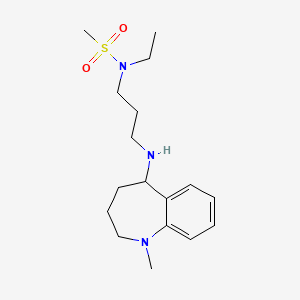 molecular formula C17H29N3O2S B7407266 N-ethyl-N-[3-[(1-methyl-2,3,4,5-tetrahydro-1-benzazepin-5-yl)amino]propyl]methanesulfonamide 