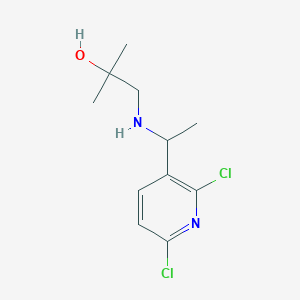 molecular formula C11H16Cl2N2O B7407290 1-[1-(2,6-Dichloropyridin-3-yl)ethylamino]-2-methylpropan-2-ol 